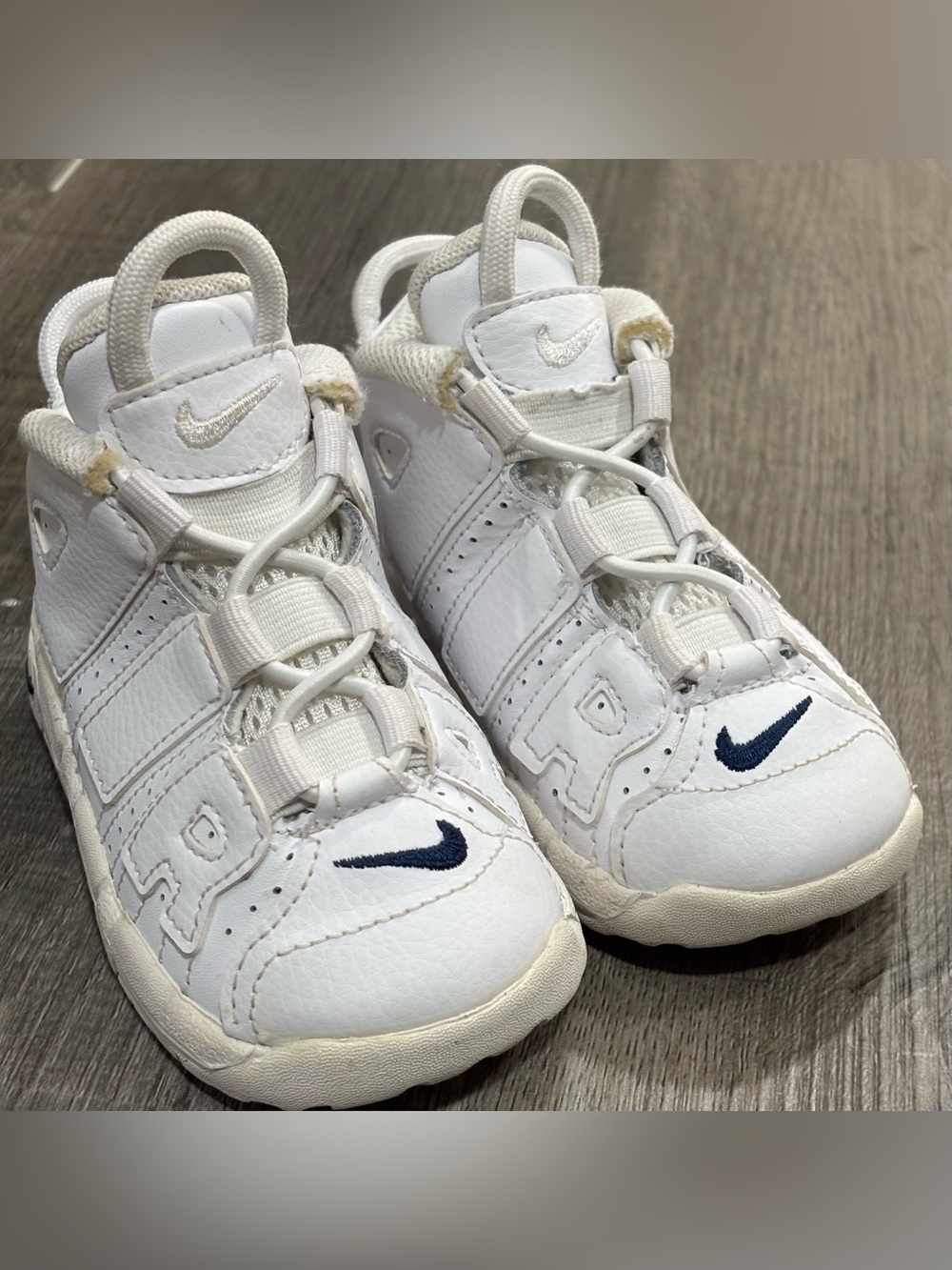 Nike Air More Uptempo TD White&Midnight Navy Size US 6C / UK 5.5, GUC
